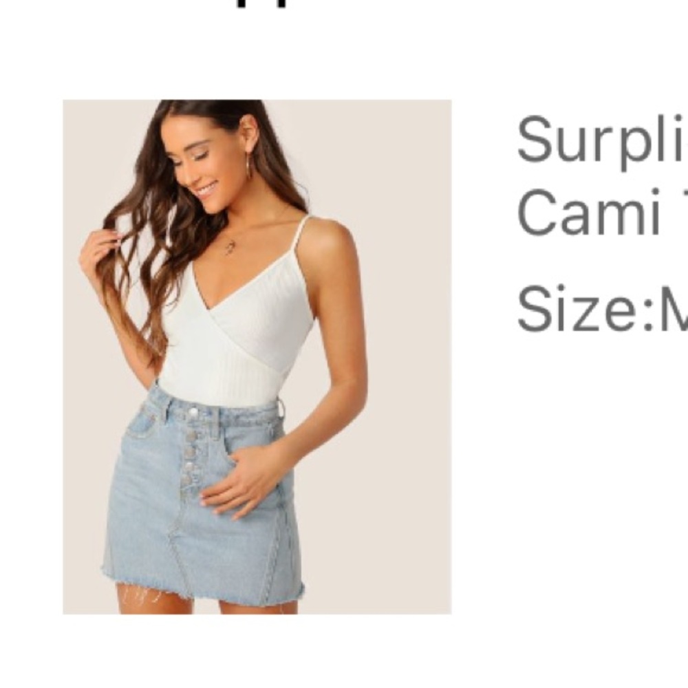 Surplice Wrap Rib-Knit Cami Top